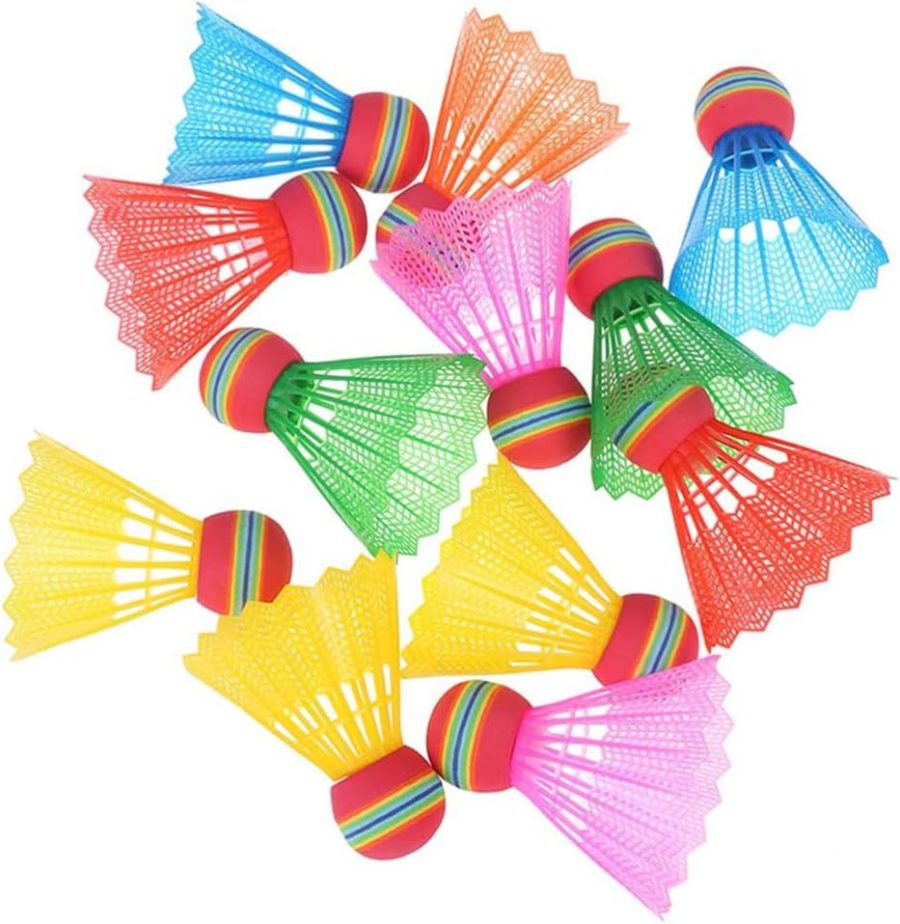 12pcs Nylon Badminton Shuttlecocks s,Plastic Colorful Training Badminton s Balls Hitting Practice for Youth Players Indoor and Outdoor,Random Color