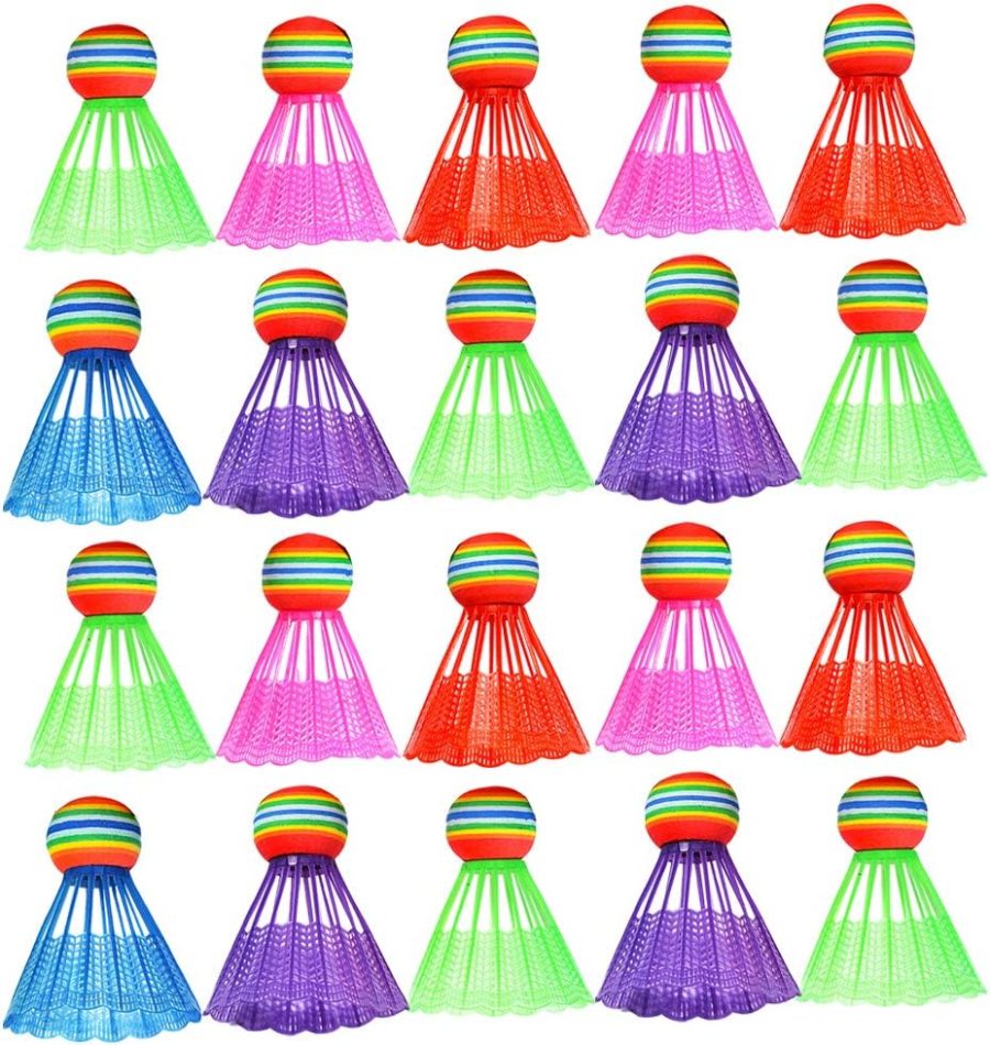 20PCS Badminton Shuttlecocks,Colorful Badminton Balls Plastic s Balls for Indoor Outdoor Exercise Training Sports Activities Fitness (Random Color
