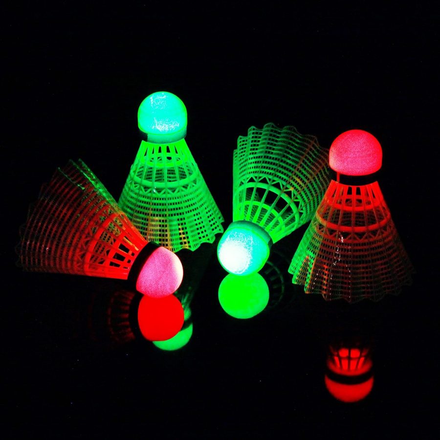 LED Badminton Shuttlecocks, Badminton s 4pcs - Lighting Glow in The Dark Night, White