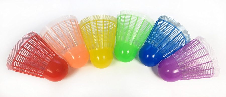 Heavy Duty Giant Fun Bird Oversized Shuttlecocks - Set of 6, One of Each Color